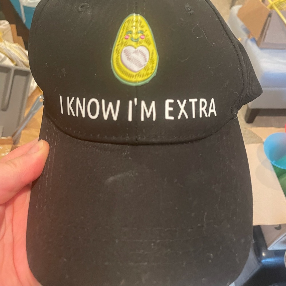 I know I’m extra avocado hat black never worn